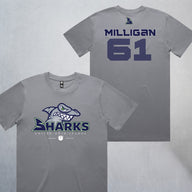 Personalized Sharks Heavyweight Classic Tee | Grey