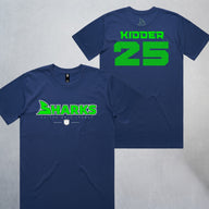 Personalized Sharks Heavyweight Wordmark Tee | Navy