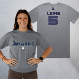 Personalized Sharks Heavyweight Wordmark Tee | Grey