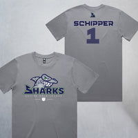 Personalized Sharks Heavyweight Classic Tee | Grey