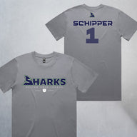 Personalized Sharks Heavyweight Wordmark Tee | Grey
