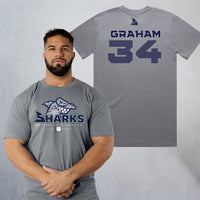 Personalized Sharks Heavyweight Classic Tee | Grey