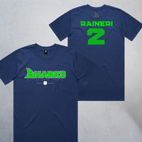 Personalized Sharks Heavyweight Wordmark Tee | Navy