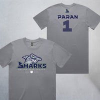 Personalized Sharks Heavyweight Classic Tee | Grey