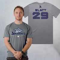 Personalized Sharks Heavyweight Classic Tee | Grey