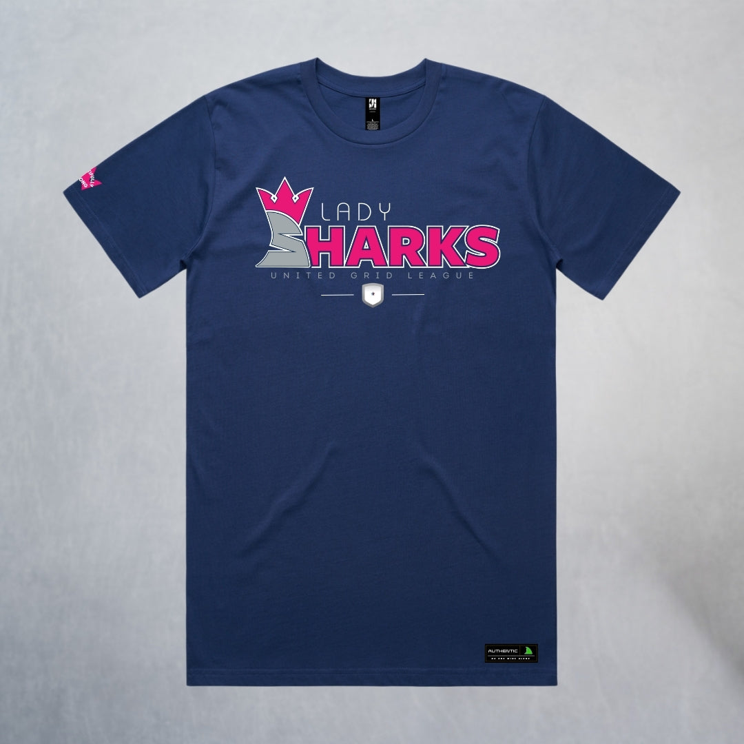 Personalized Lady Sharks Heavyweight Classic Tee | Navy