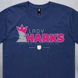 Personalized Lady Sharks Heavyweight Classic Tee | Navy