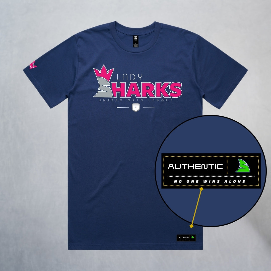 Personalized Lady Sharks Heavyweight Classic Tee | Navy