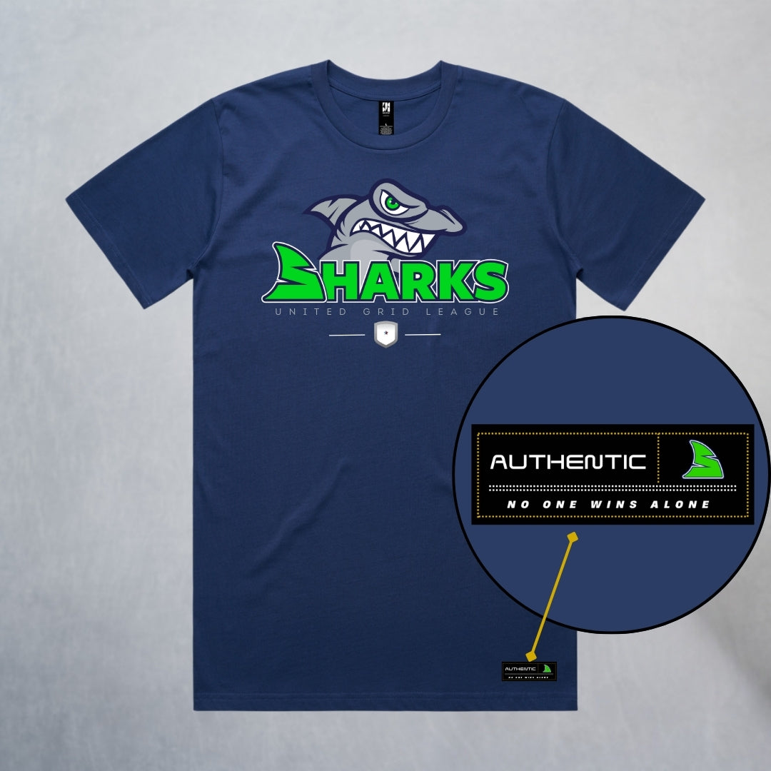 Personalized Sharks Heavyweight Classic Tee | Navy