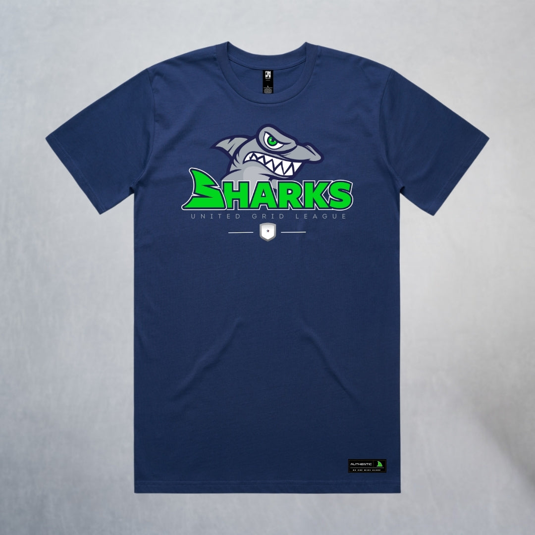 Personalized Sharks Heavyweight Classic Tee | Navy