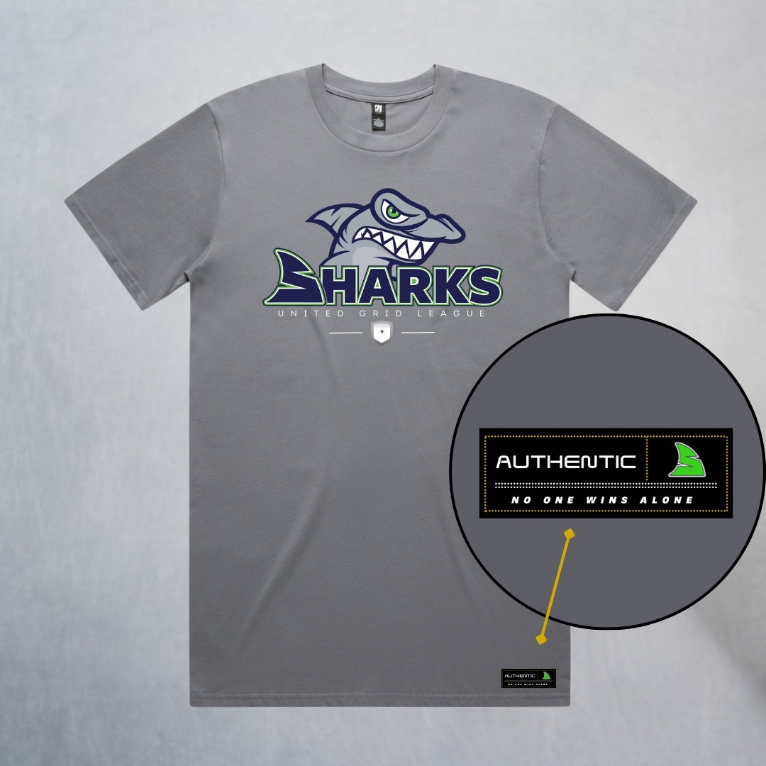 Personalized Sharks Heavyweight Classic Tee | Grey