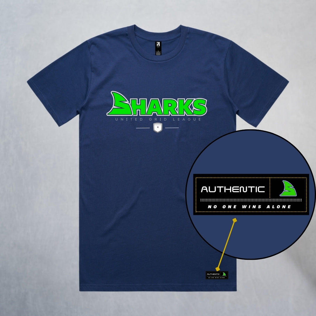 Personalized Sharks Heavyweight Wordmark Tee | Navy