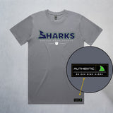 Personalized Sharks Heavyweight Wordmark Tee | Grey