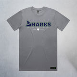 Personalized Sharks Heavyweight Wordmark Tee | Grey