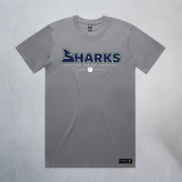Personalized Sharks Heavyweight Wordmark Tee | Grey