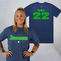 Personalized Sharks Heavyweight Wordmark Tee | Navy