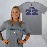 Personalized Sharks Heavyweight Wordmark Tee | Grey