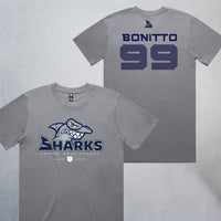 Personalized Sharks Heavyweight Classic Tee | Grey