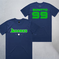 Personalized Sharks Heavyweight Wordmark Tee | Navy