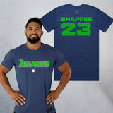 Personalized Sharks Heavyweight Wordmark Tee | Navy