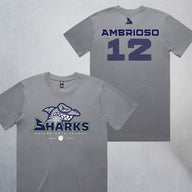 Personalized Sharks Heavyweight Classic Tee | Grey