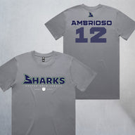 Personalized Sharks Heavyweight Wordmark Tee | Grey