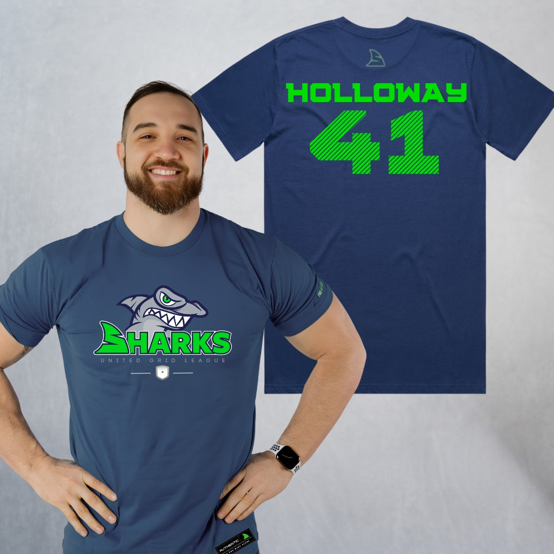 Personalized Sharks Heavyweight Classic Tee | Navy