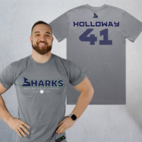 Personalized Sharks Heavyweight Wordmark Tee | Grey