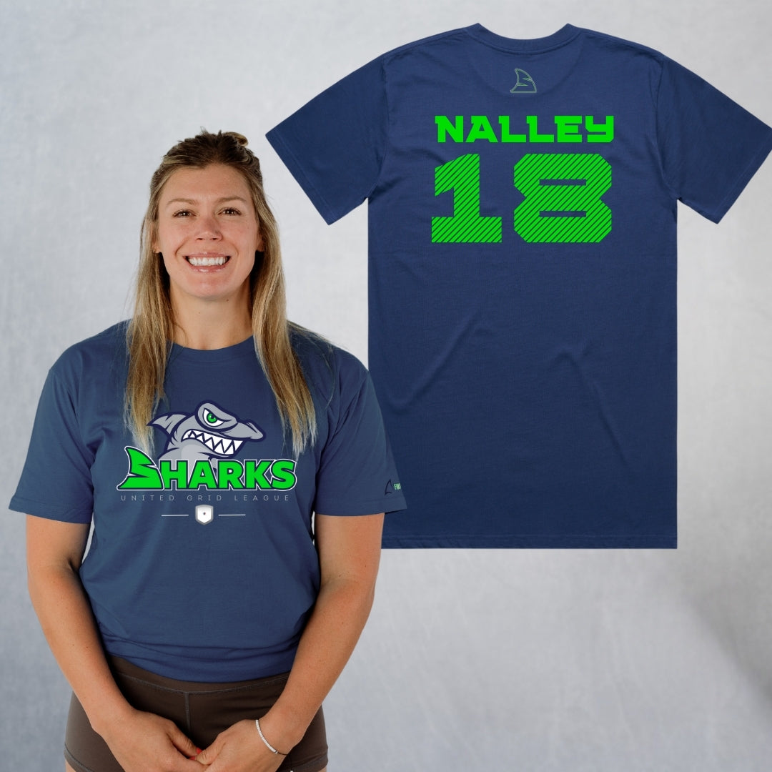 Personalized Sharks Heavyweight Classic Tee | Navy