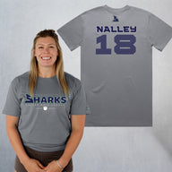 Personalized Sharks Heavyweight Wordmark Tee | Grey