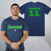 Personalized Sharks Heavyweight Wordmark Tee | Navy