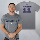 Personalized Sharks Heavyweight Wordmark Tee | Grey
