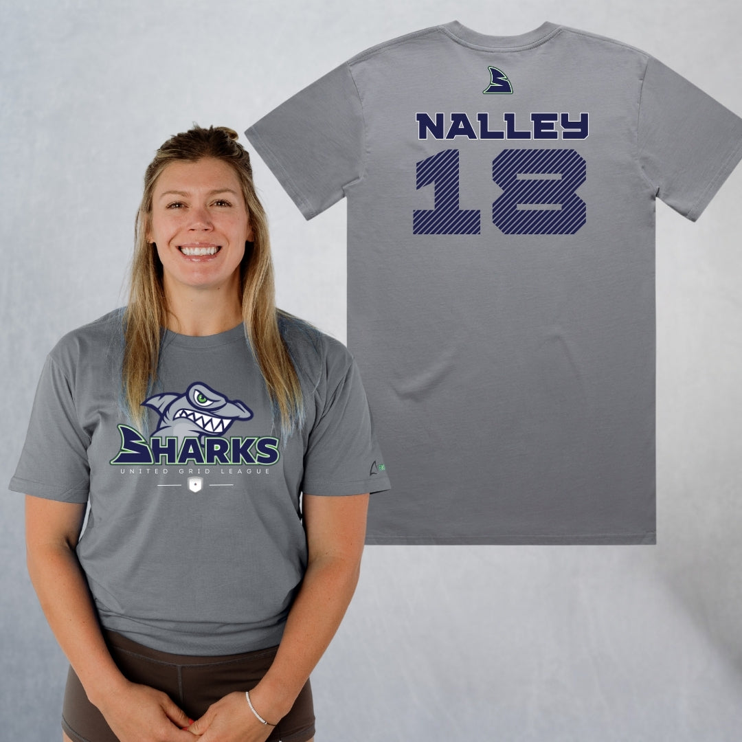 Personalized Sharks Heavyweight Classic Tee | Grey