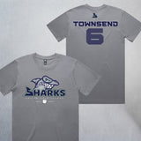 Personalized Sharks Heavyweight Classic Tee | Grey