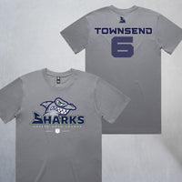 Personalized Sharks Heavyweight Classic Tee | Grey