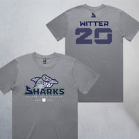 Personalized Sharks Heavyweight Classic Tee | Grey