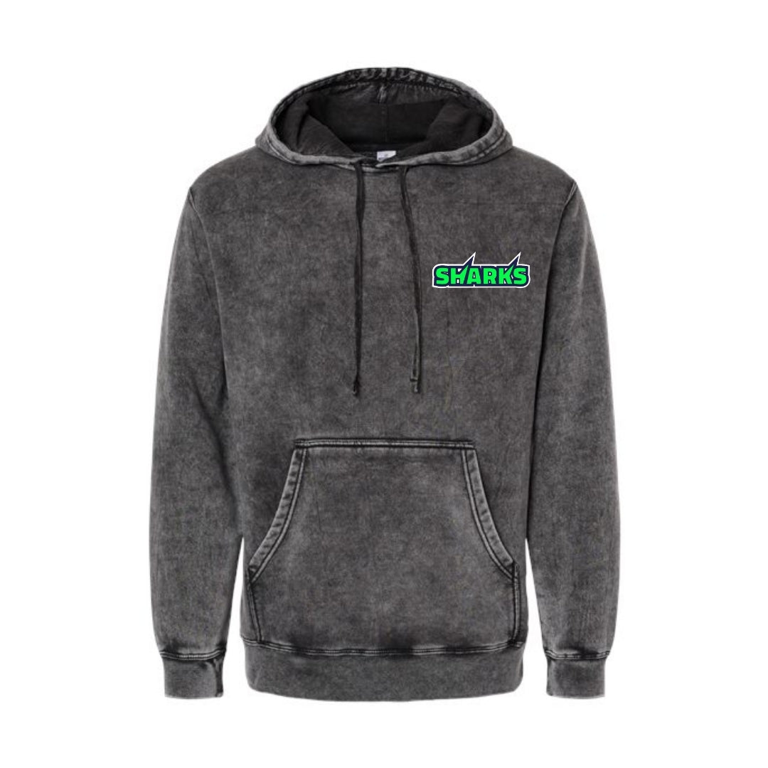 Unisex Vintage Black Pullover Hoodie | 2025 Official SWFL Sharks Warm Up Gear