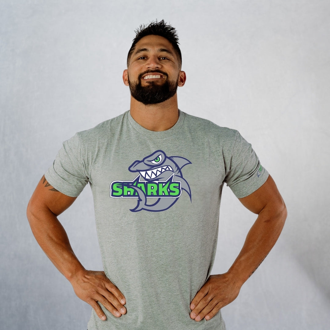 Unisex Heather Gray Classic Sharks Staple T-Shirt