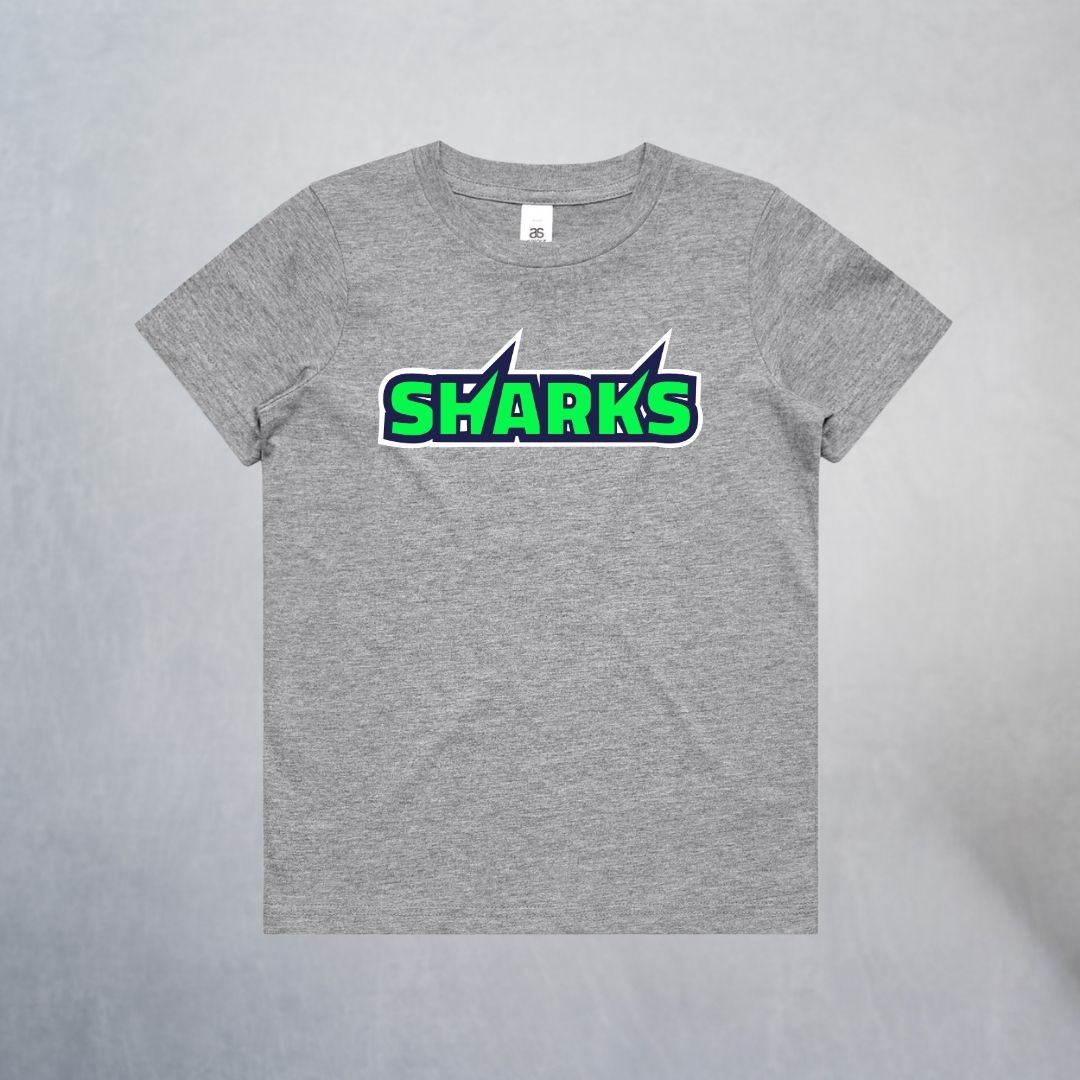 Unisex Youth Athletic Heather Sharks Staple T-Shirt