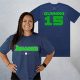 Personalized Sharks Heavyweight Wordmark Tee | Navy