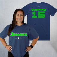 Personalized Sharks Heavyweight Wordmark Tee | Navy