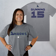 Personalized Sharks Heavyweight Wordmark Tee | Grey