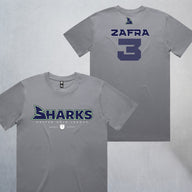 Personalized Sharks Heavyweight Wordmark Tee | Grey