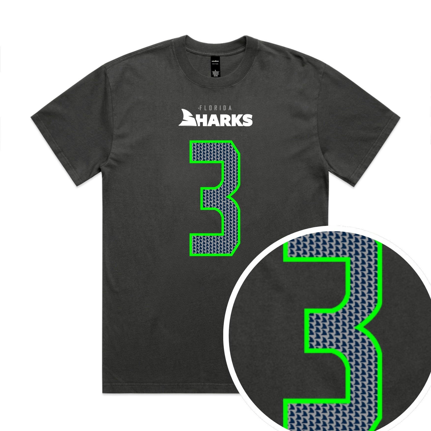 Zaien Zafra SW Florida Sharks Carbon Fin - Boxy Fit